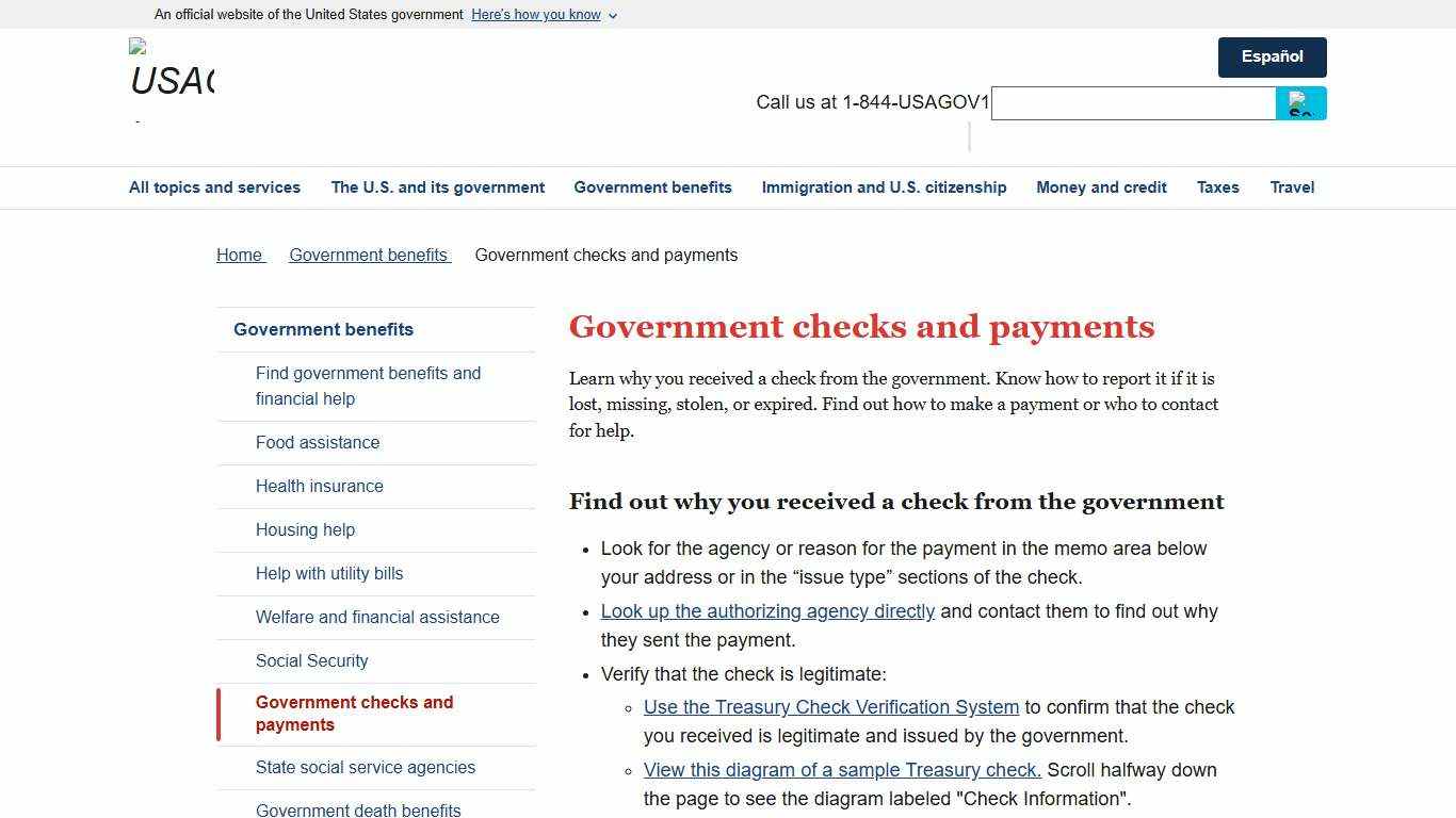 Government checks and payments | USAGov